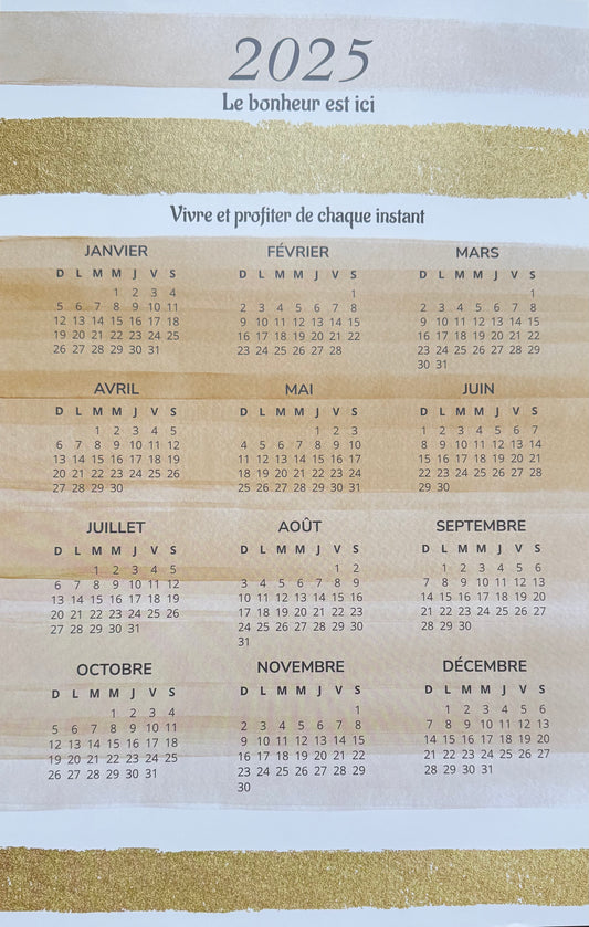 Affiches calendriers 2025 en papier glacé