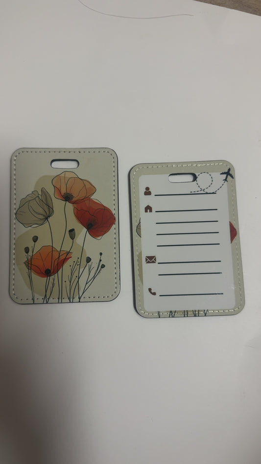 🌴 Étiquette à bagage – Conception floral minimaliste